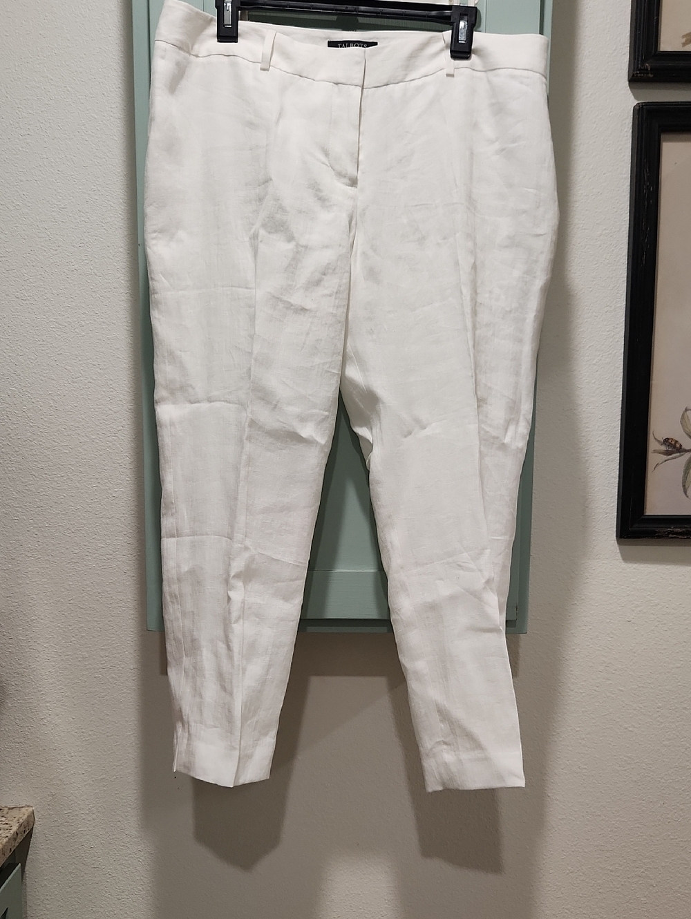 Talbots White Linen Trousers